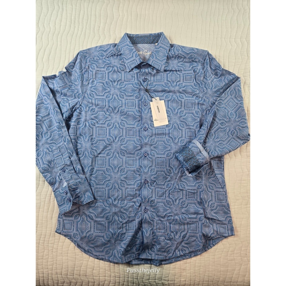 Robert Graham Shirt Mens Medium Geometric Flip Cuff Button Up Voyage NWT